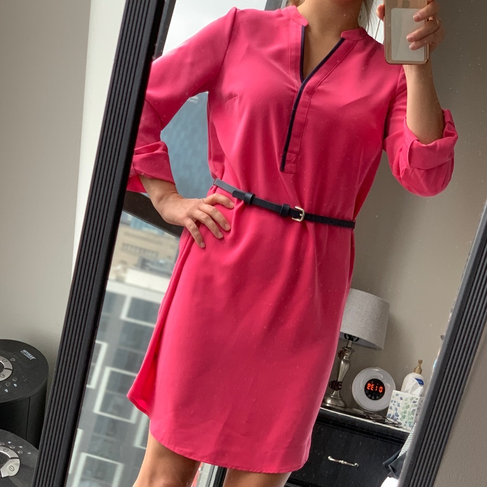 Cute and Sassy Pink Belted Dress